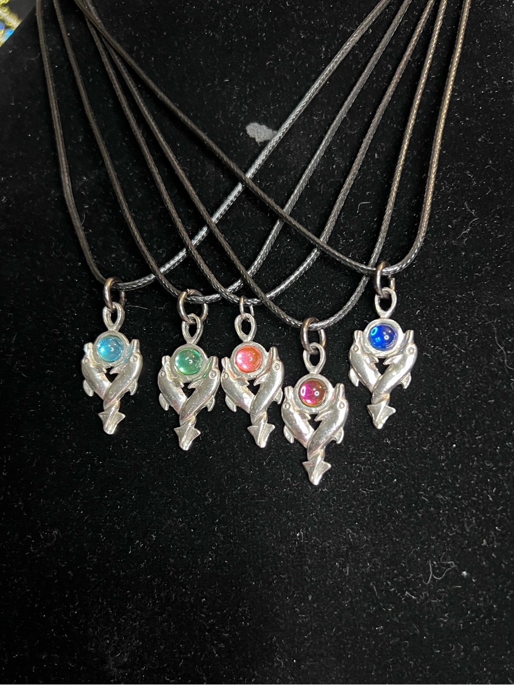 Multi-Color Dolphins Pendant Necklaces - Women Jewelry - Picture 4 of 6